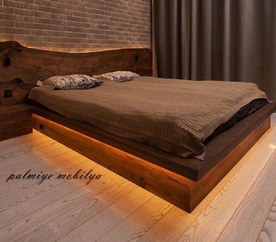 Кровать из массива дерева лофт 200на200