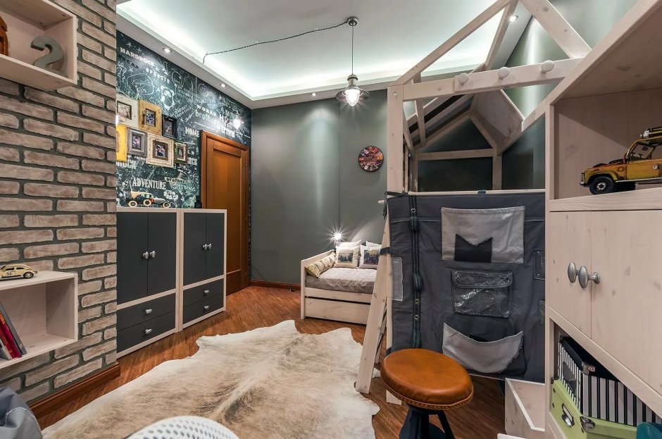 Детская комната для мальчика в стиле лофт Индастриал