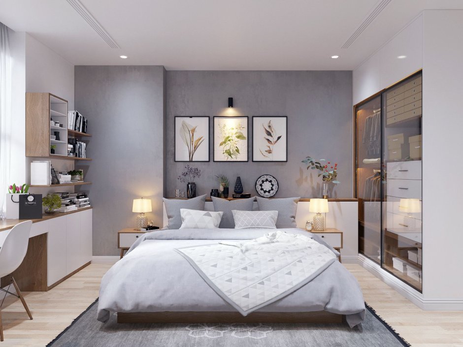Спальня дизайн интерьера в современном стиле