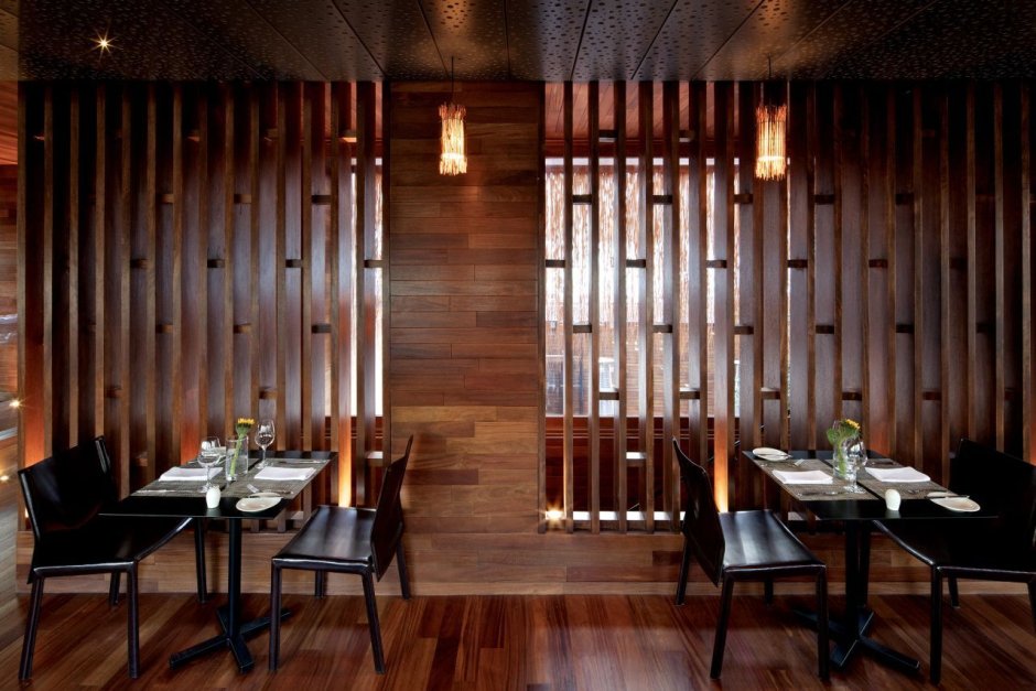 Деревянные перегородки рестораны