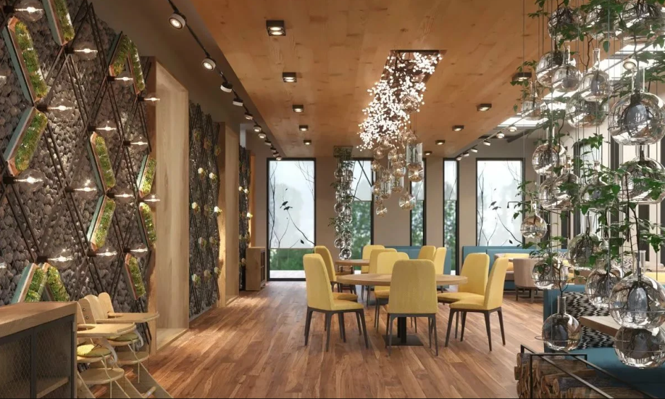 Экостиль в общественном интерьере