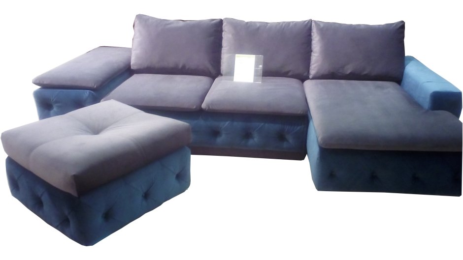 Угловой диван с пуфиком
