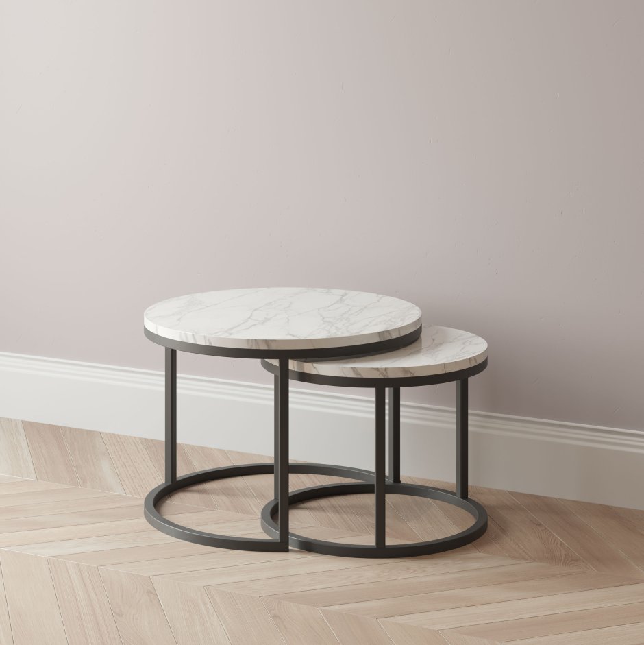 Кофейный стол Стерлинг Silver с круглой столешницей артикул: IMR-877649