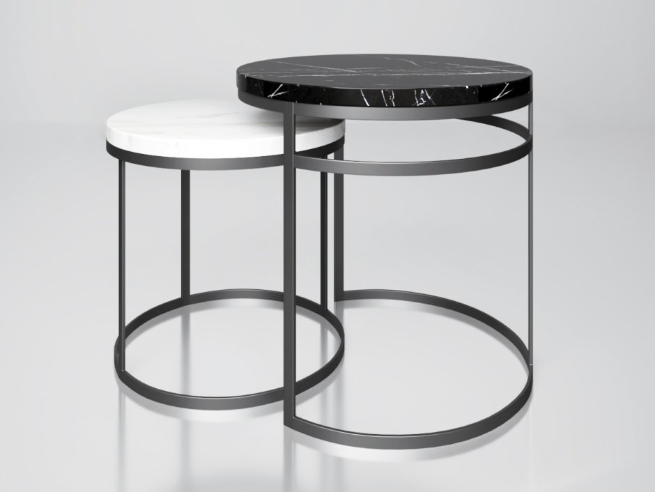 Кофейный столик серый мрамор круглый
