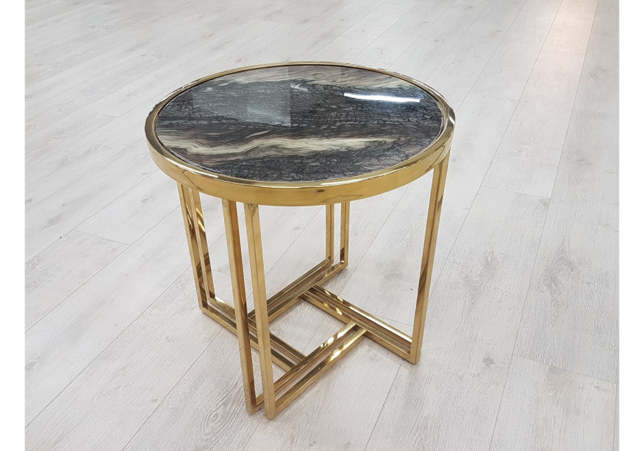 Eichholtz черный круглый стол мрамор 120 см