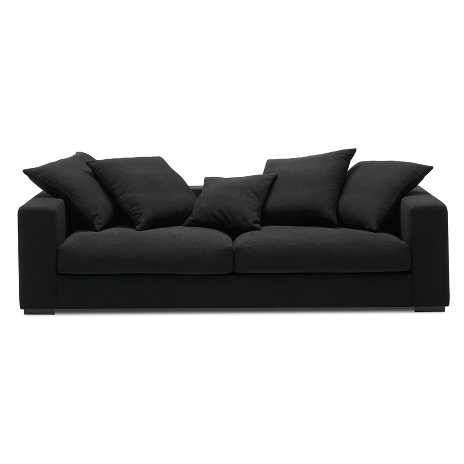 Коричневый кожаный диван в интерьере Минимализм
