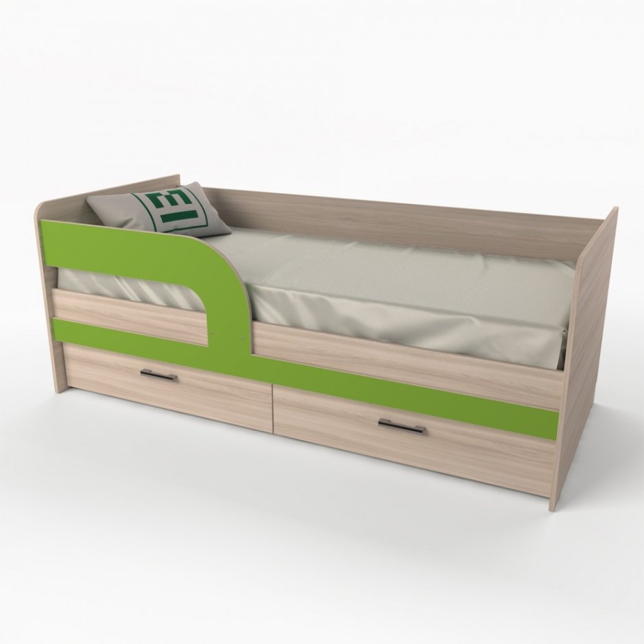 Детская кровать с выдвижными ящиками