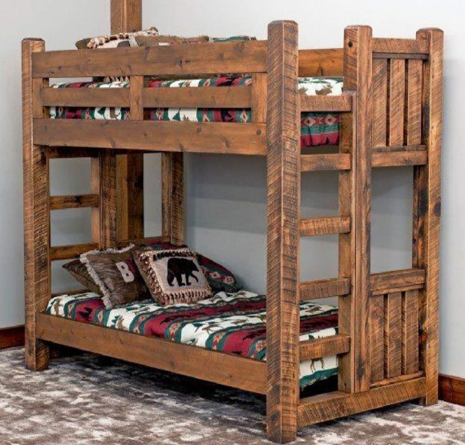 Двухэтажная кровать деревянная