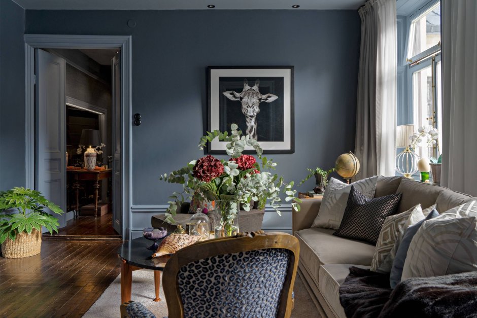 Гостиная в сером цвете