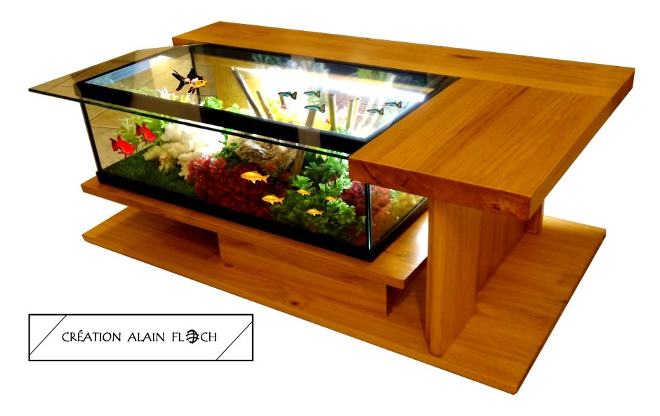 Обеденный стол аквариум