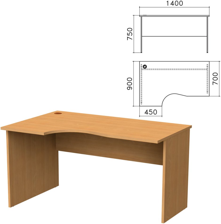 Стол письменный «Канц», 1600×600×750 мм