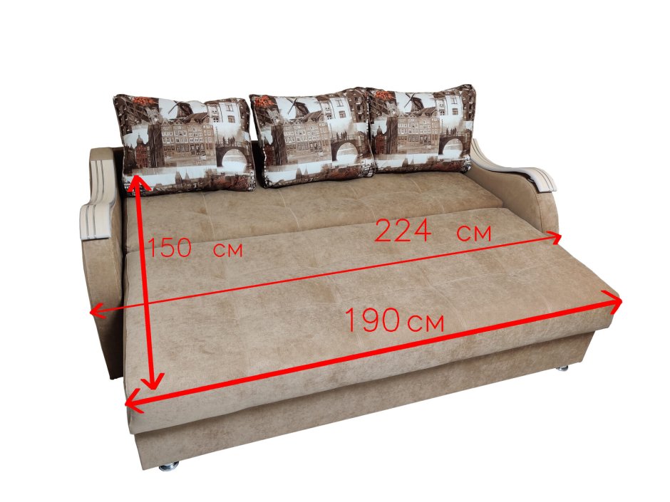 Диван-кровать, прямой диван Токио, механизм еврокнижка, 190х95х85 см
