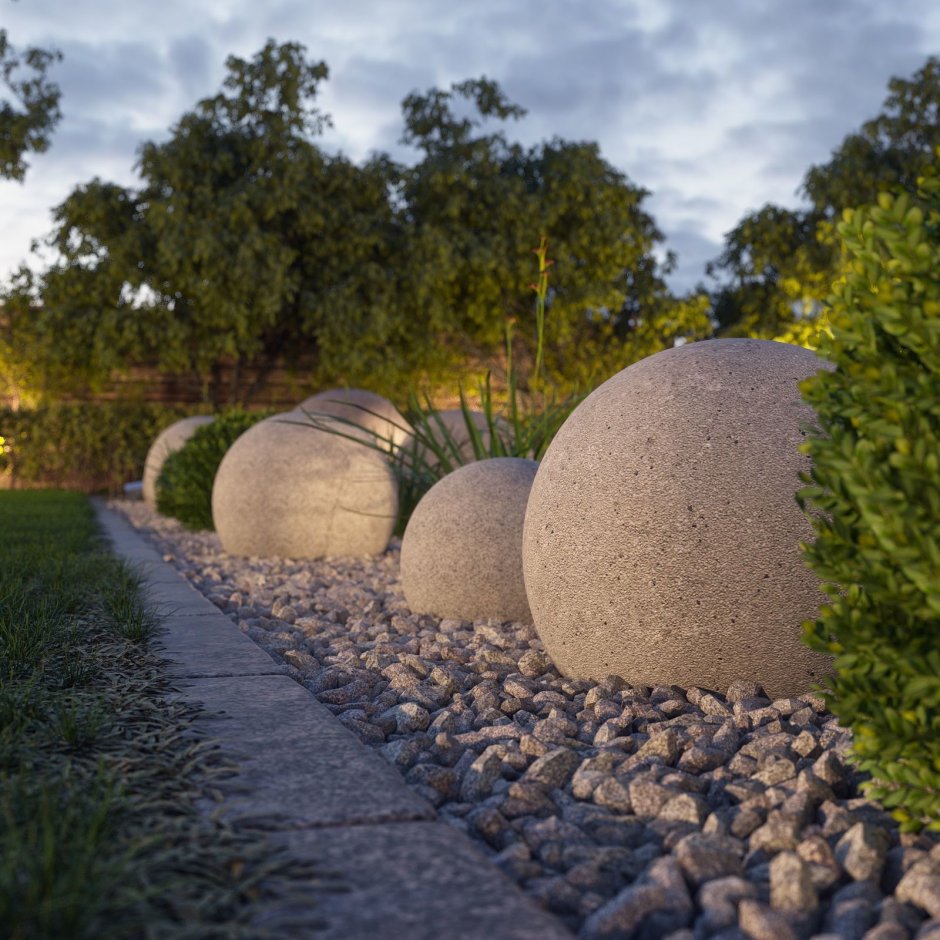 Каменные шары в ландшафте