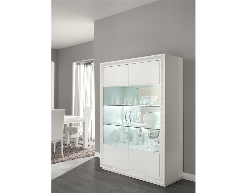 Шкаф витрина Версаль Модерн белый глянец