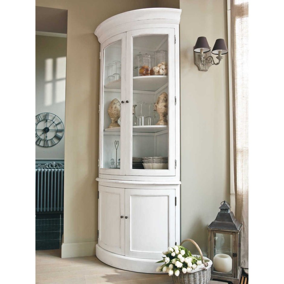 Витрина угловая икеа белая