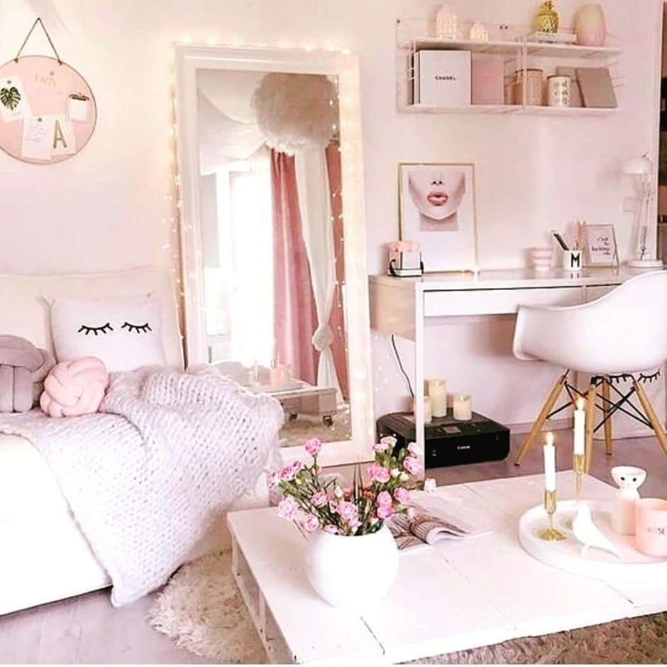 Комната для девочки в пастельных тонах