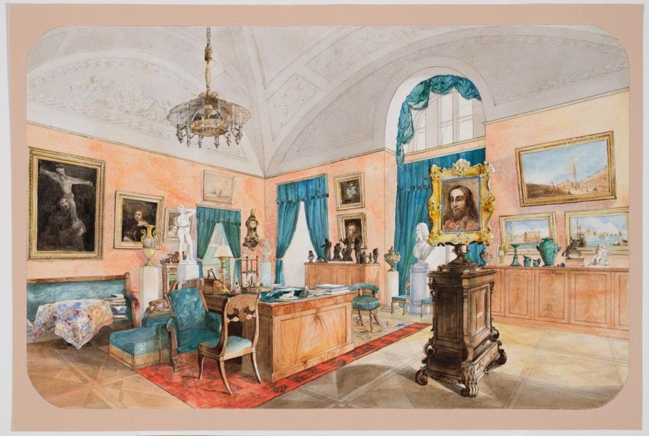 Кабинет с. с. Уварова в Министерстве интерьер 19 век