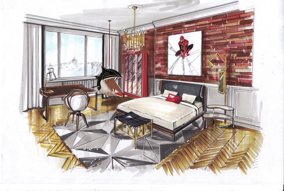 Эскизы дизайнеров интерьера