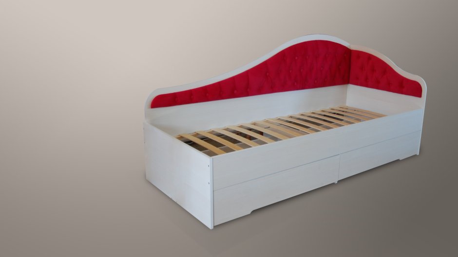 Кровать-канопе Бриз 90х200 с мягкой спинкой и боковинами