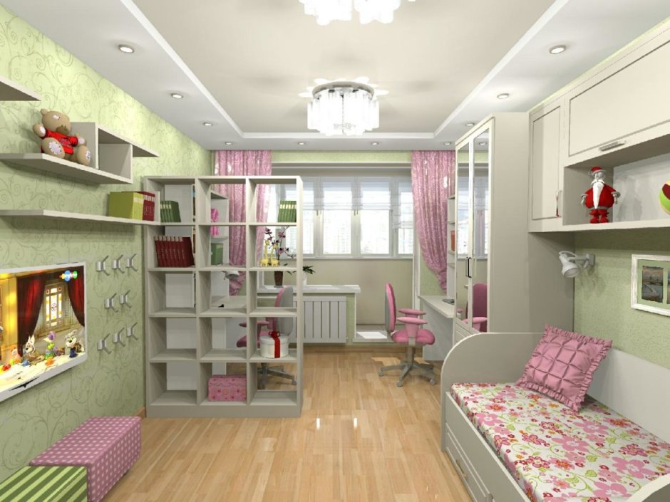 Планировка детской комнаты для девочки