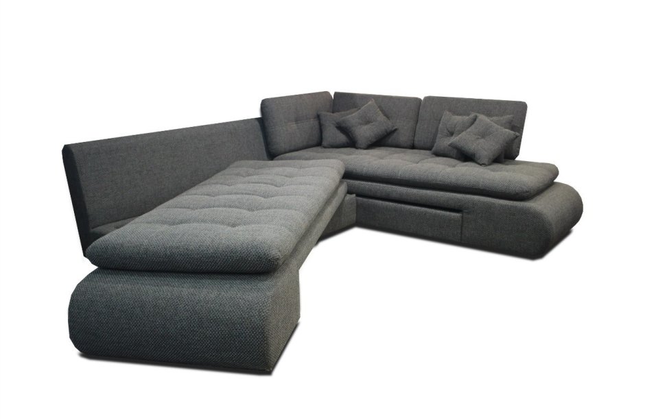 Угловой диван серый современный