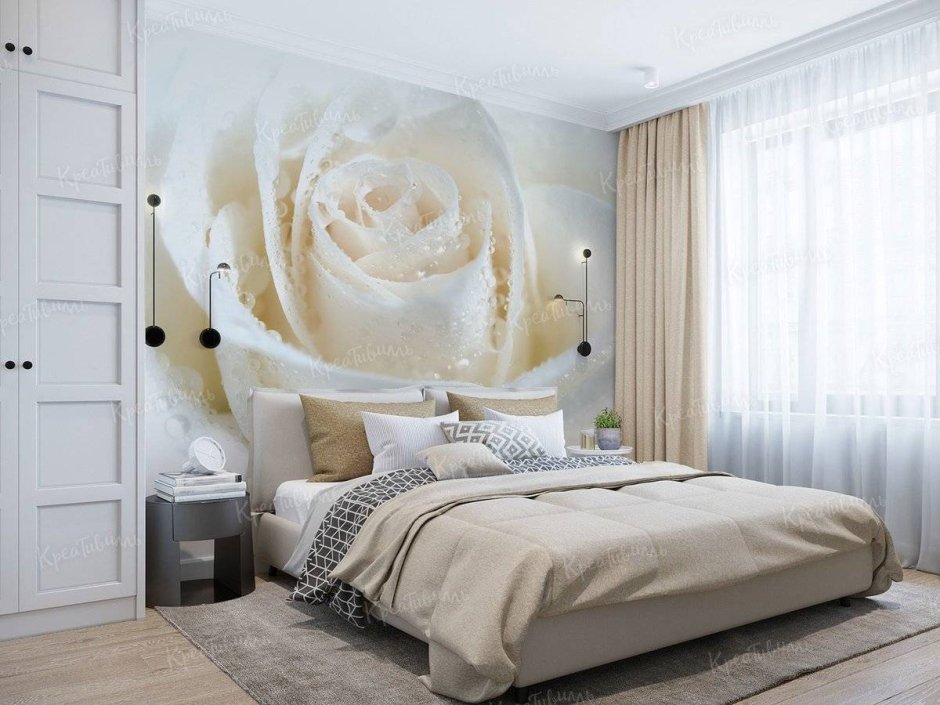 Кровать белая роза