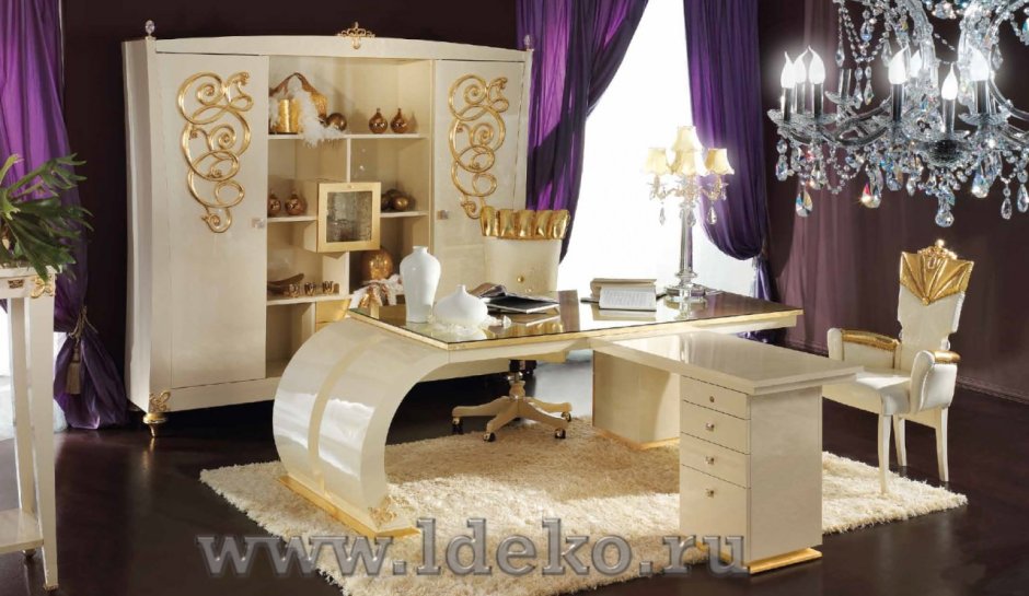Элитная мебель для кабинета белый