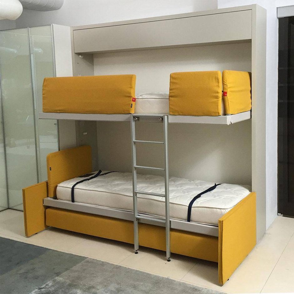 Двухэтажная шкаф-кровать + диван трансформер "дуо софт"