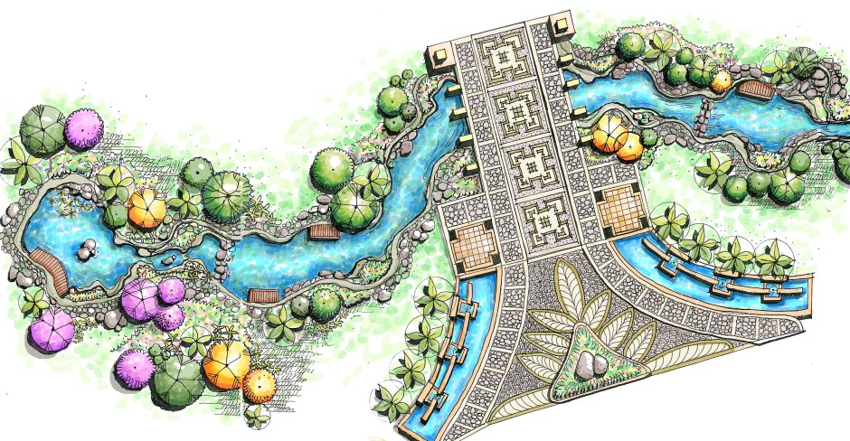 Ландшафтное проектирование чертежи