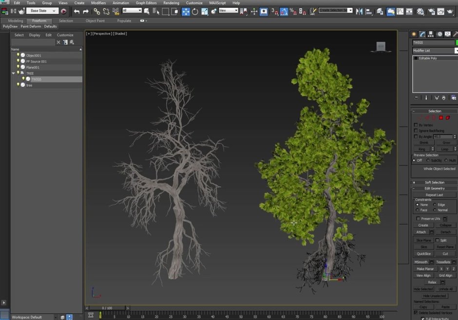 Деревья в 3ds Max