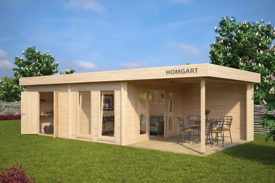 Беседка с хозблоком