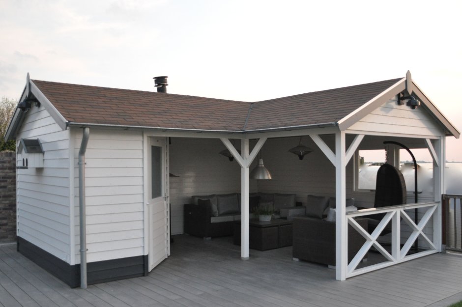 Беседка совмещенная с хозблоком