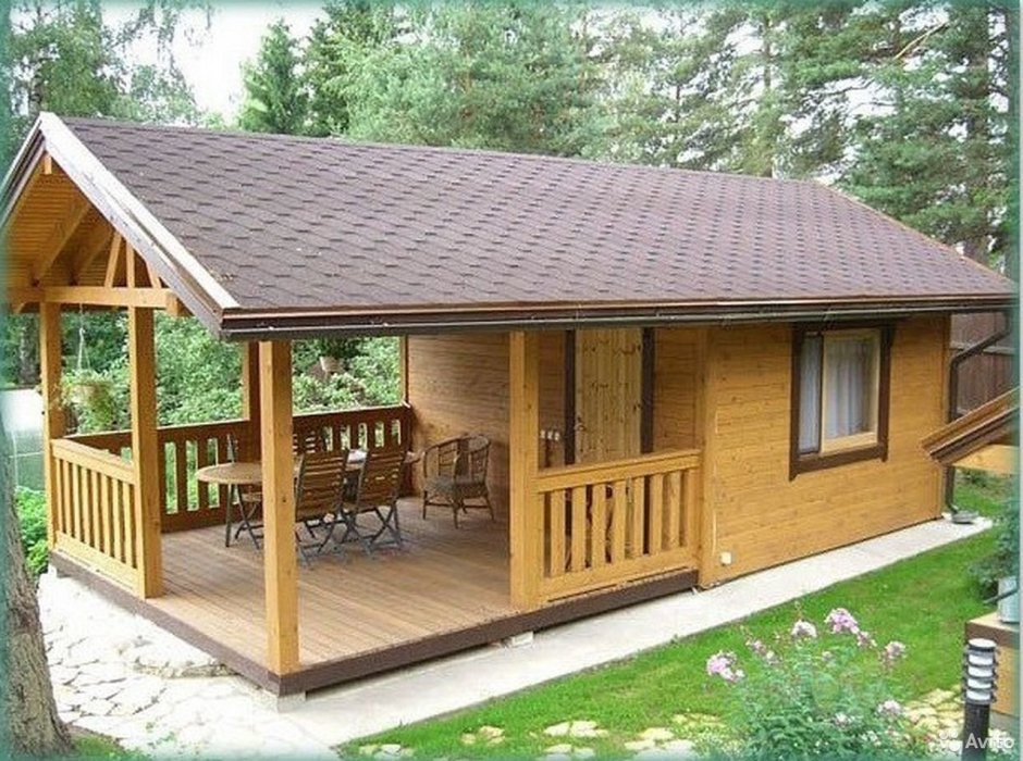 Хозблок с дровником и навесом