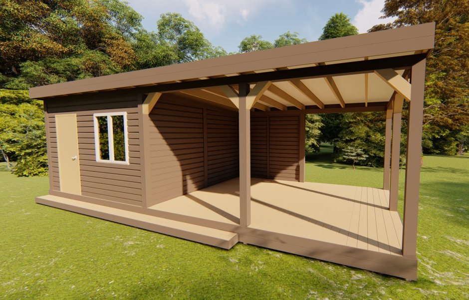 Беседка с хозблоком