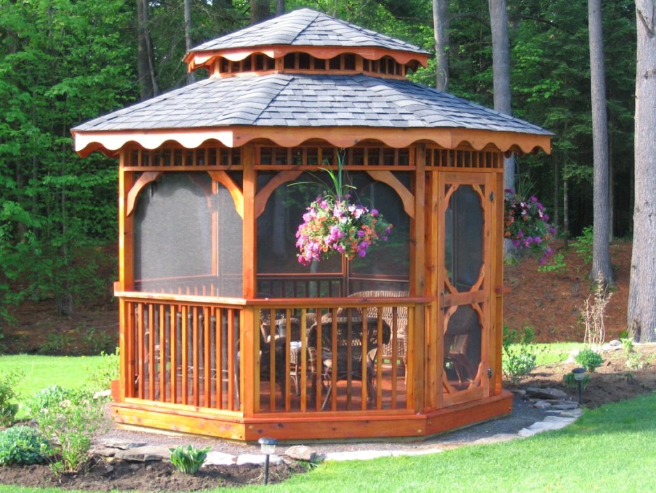 Красивые восьмиугольные беседки