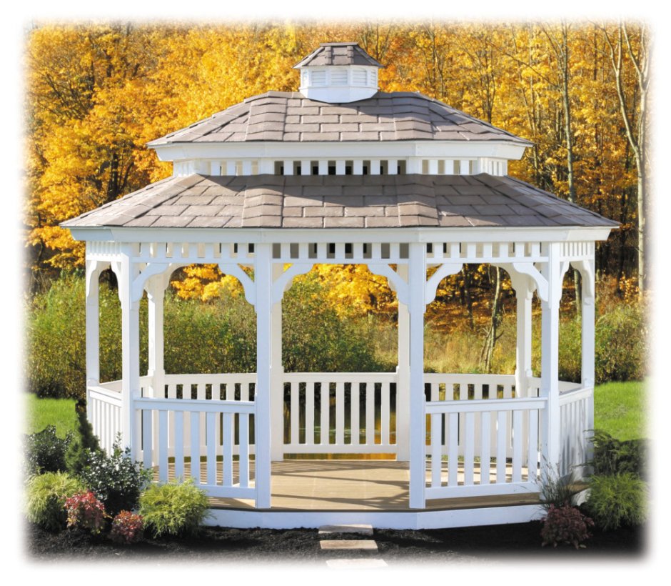 Беседка белая круглая