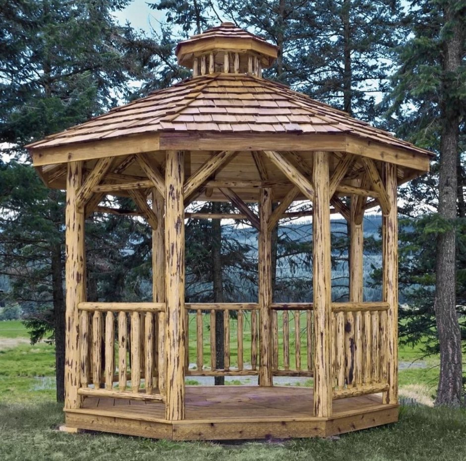 Круглая беседка для дачи