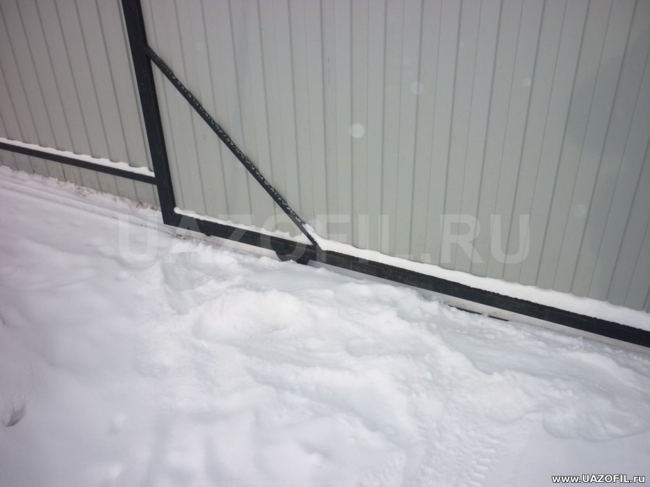 Защита от снега для откатных ворот своими руками