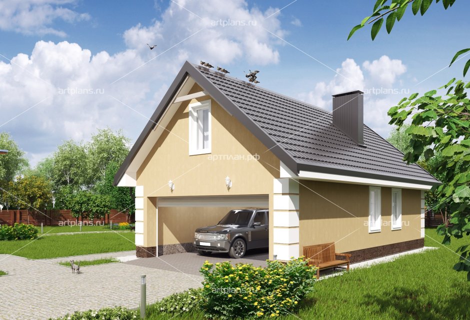 Гараж с мансардой проекты