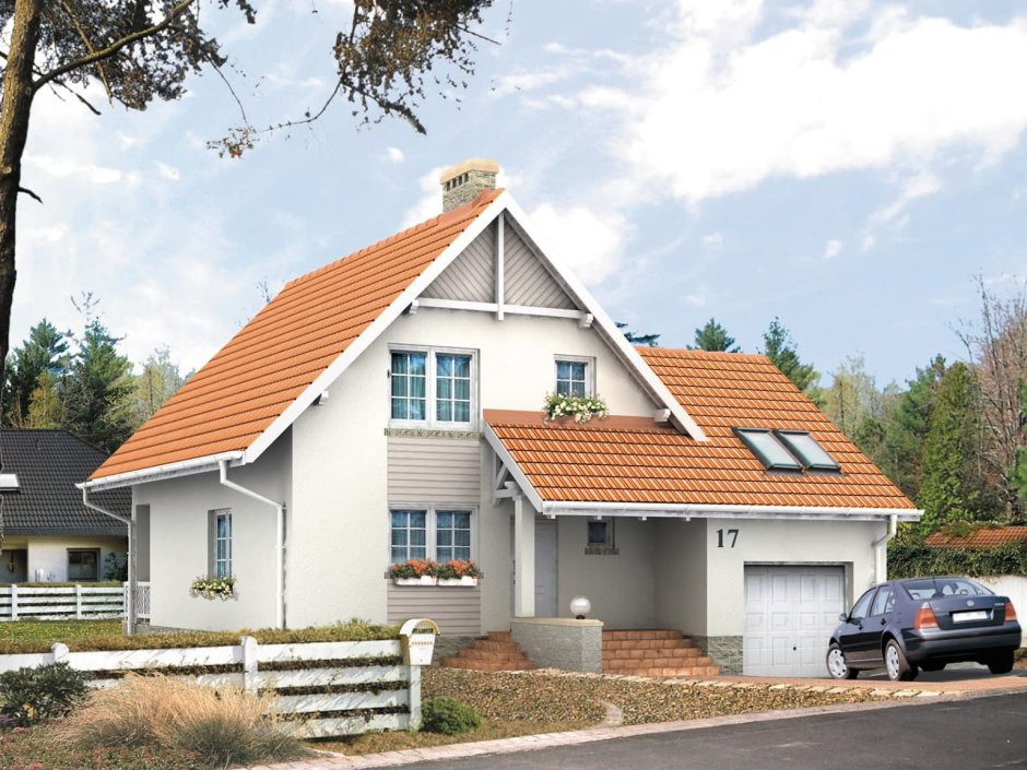 Дом с мансардой и гаражом