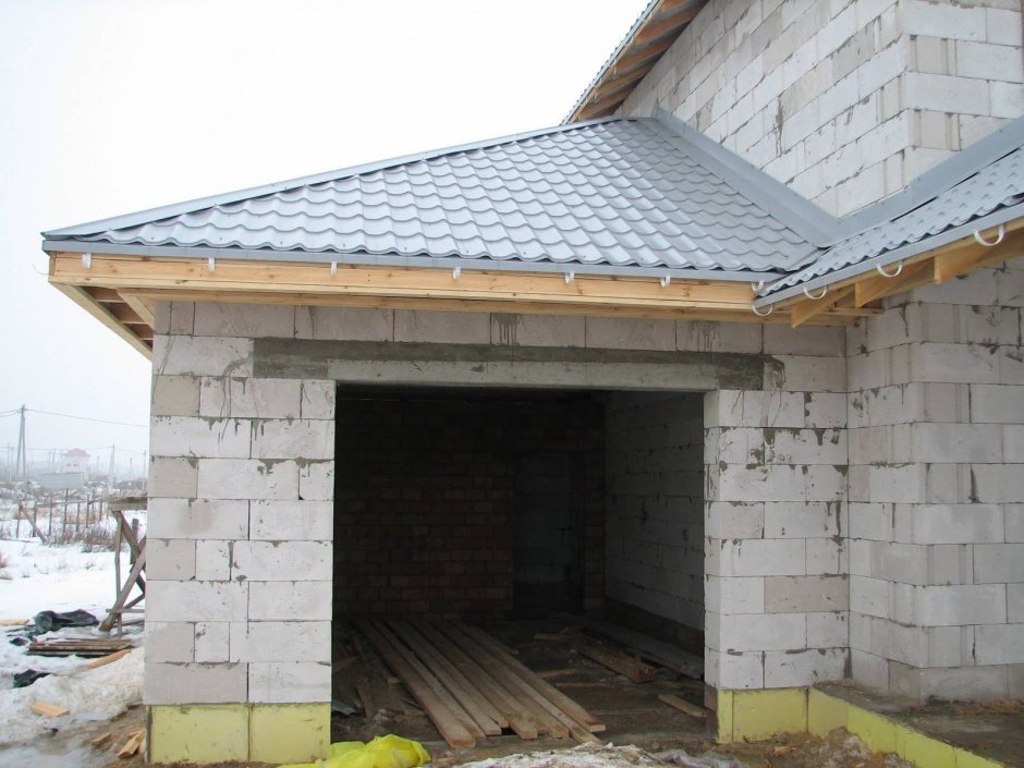 Крыша гаража к дому
