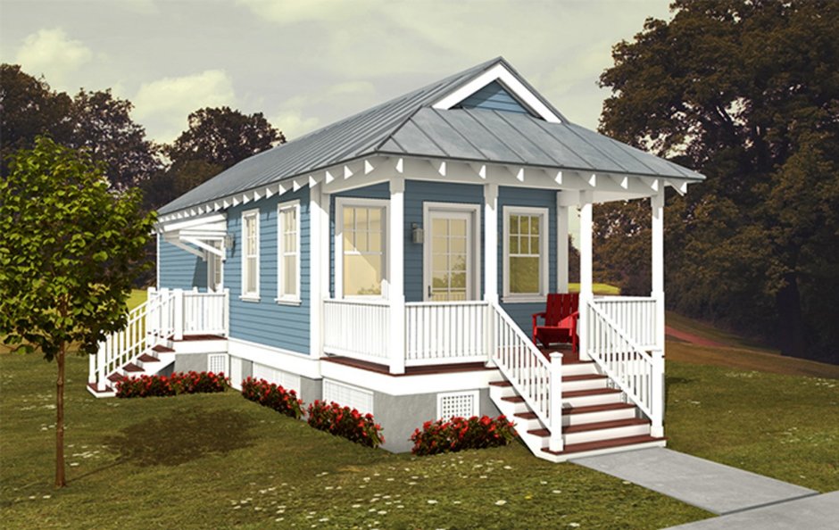 Маленький дачный дом с террасой