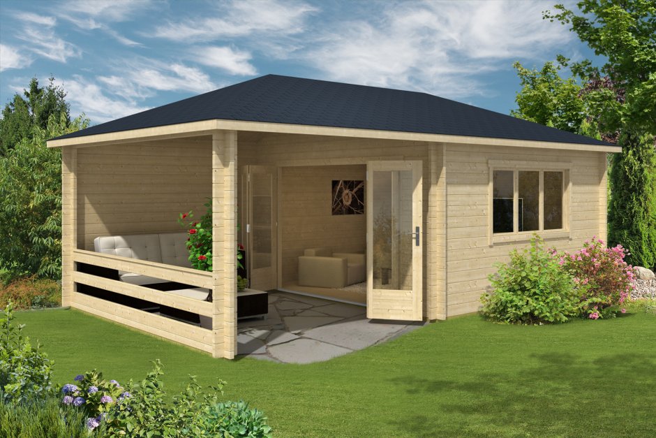 Садовый домик с террасой