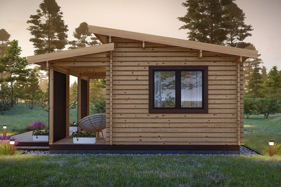 Баня 4 на 4 односкатная