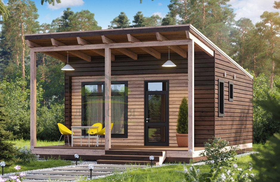 Финский дом с односкатной крышей в Финляндии