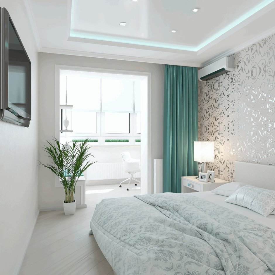 Спальня дизайн интерьера в светлых тонах