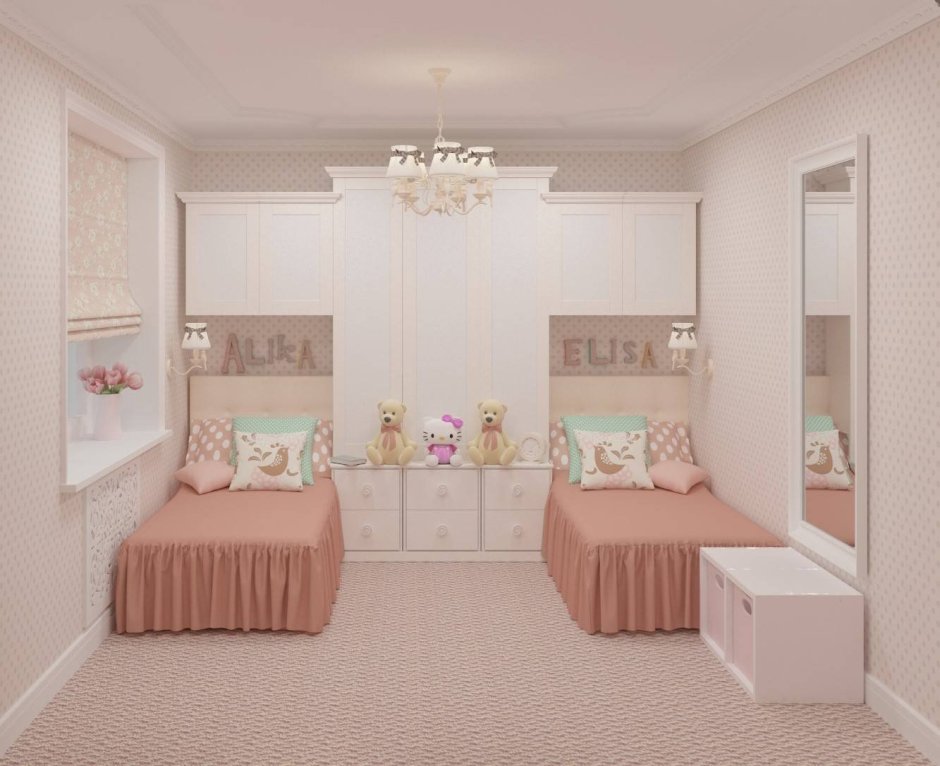 Детские комнаты для девочек двойняшек