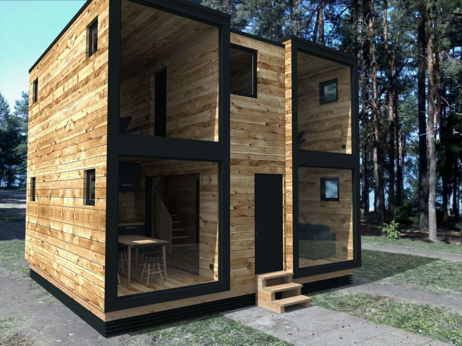 Двухэтажный модульный домик