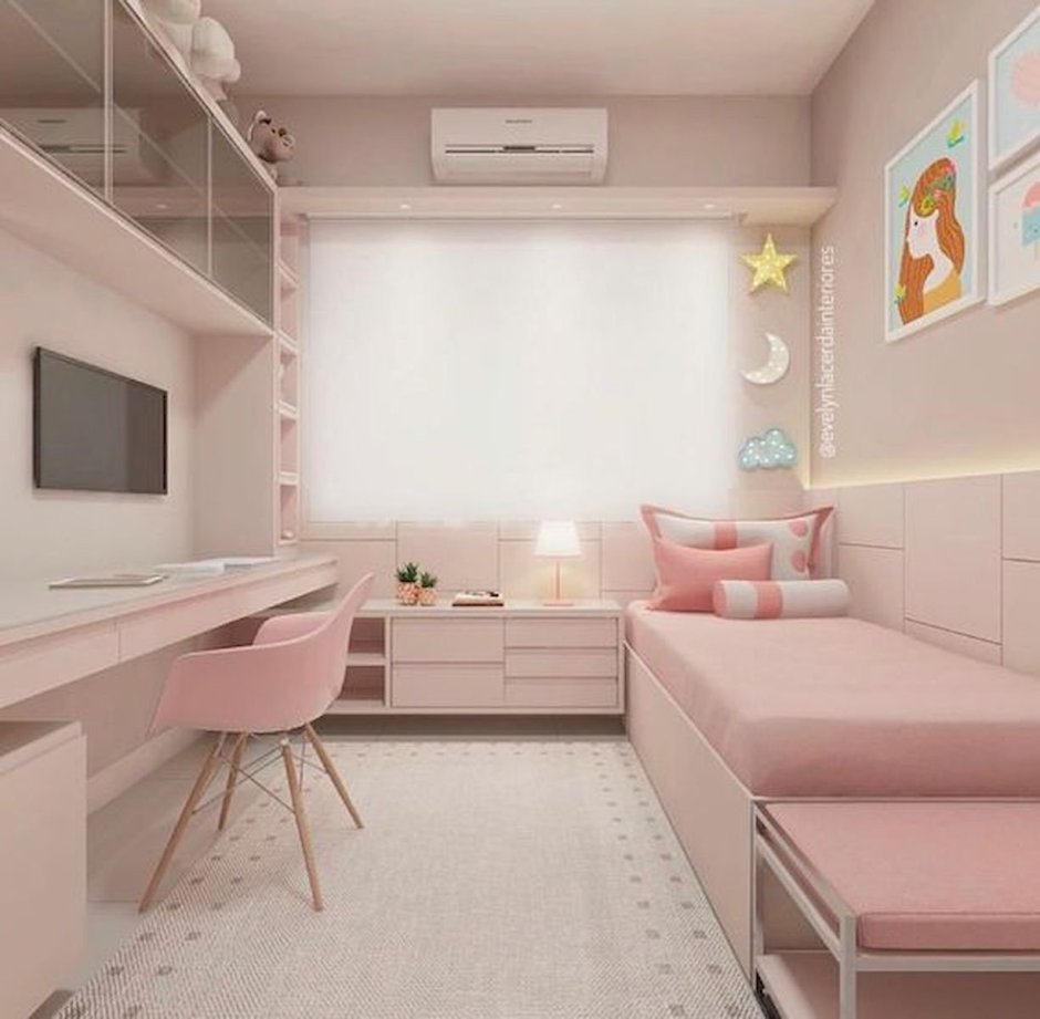 Дизайн комнаты для двух девочек школьного возраста