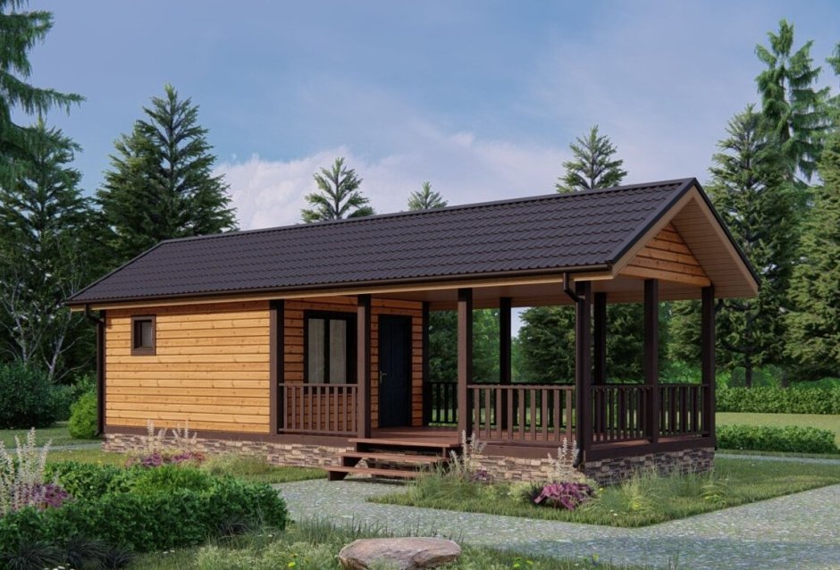 Баня 5 на 6 с террасой